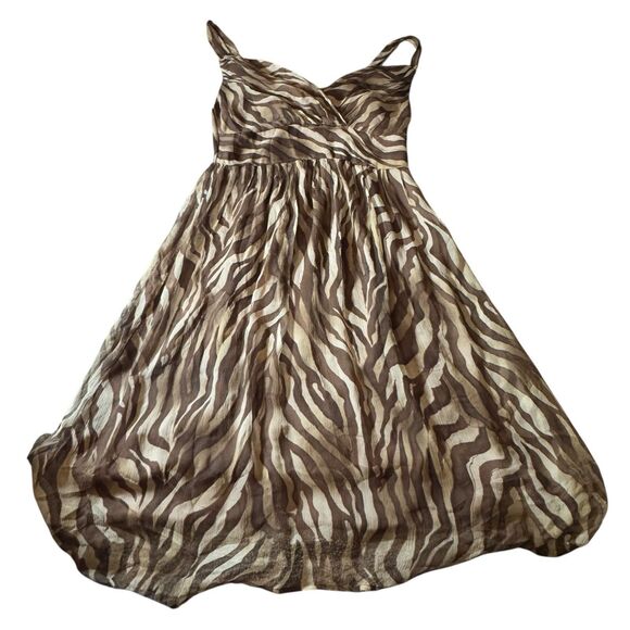Sunny Leigh Dresses & Skirts - Sunny Leigh Dress, Size small 100%‎ Silk Brown Zebra Print
